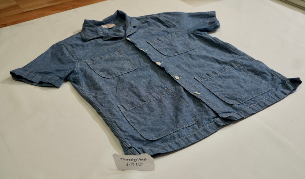 Wallace & Barnes Short-Sleeve Chambray Camp Collar Shirt