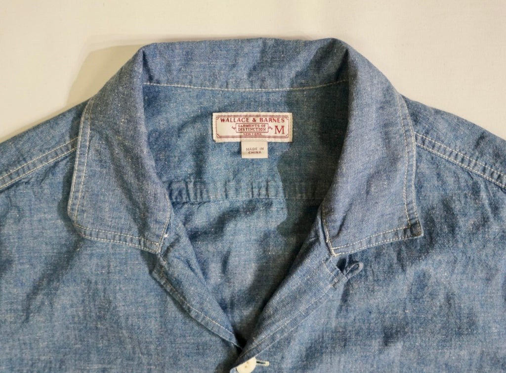 Wallace & Barnes Short-Sleeve Chambray Camp Collar Shirt