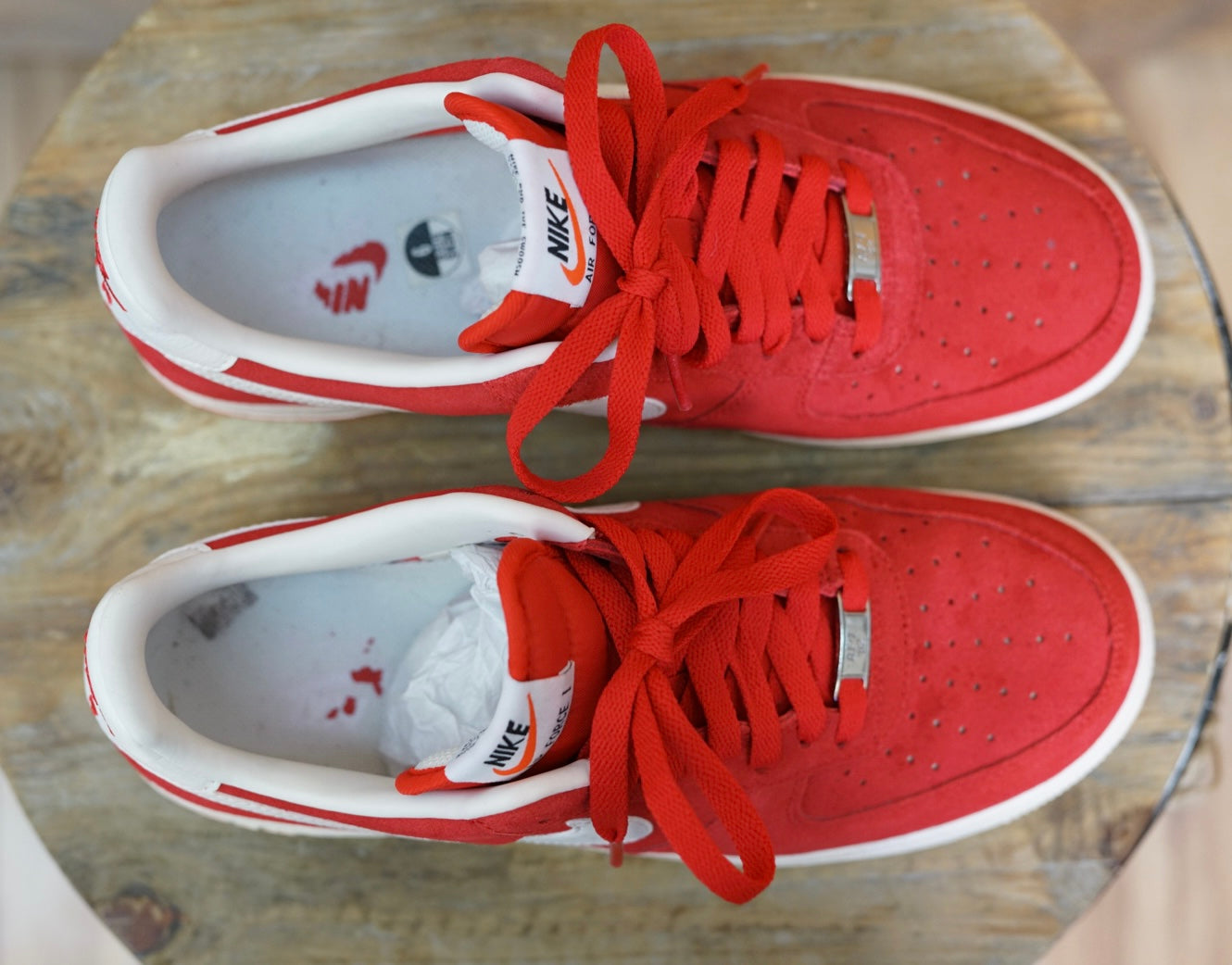 Nike Air Force 1 Low University Red Suede Sneakers